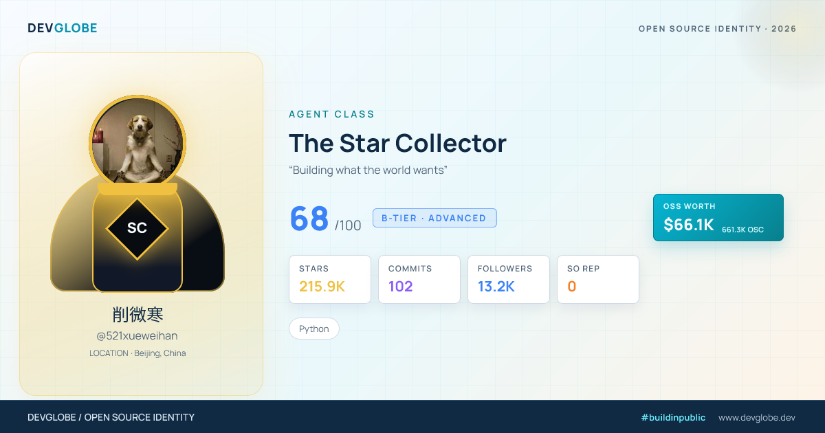Developer card for @521xueweihan