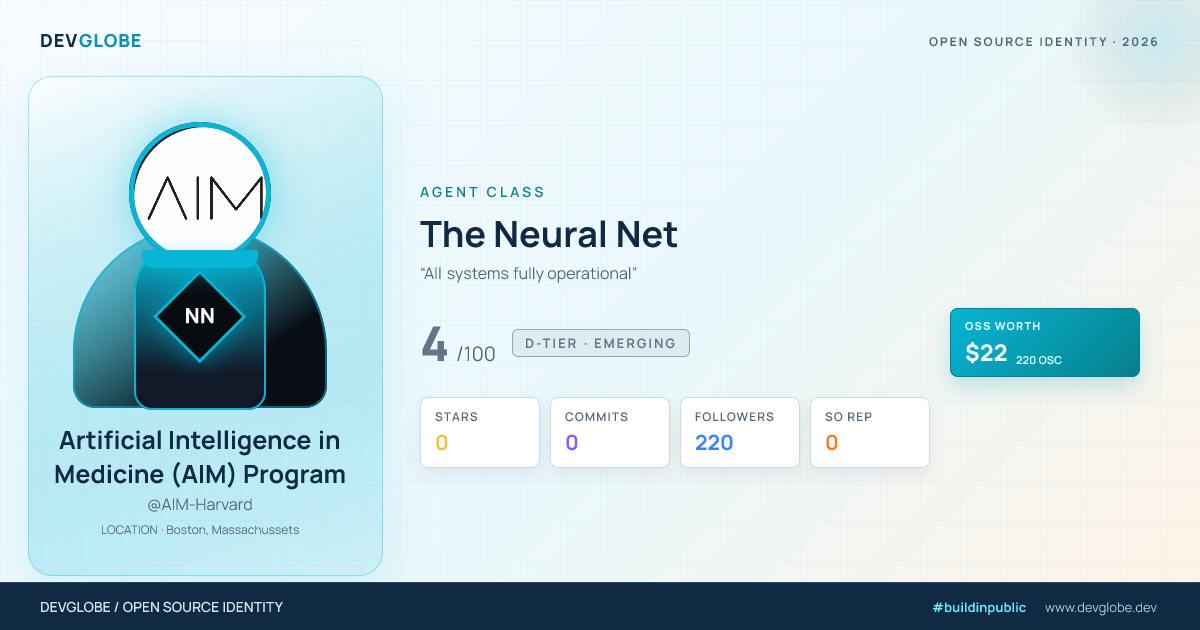Developer card for @AIM-Harvard