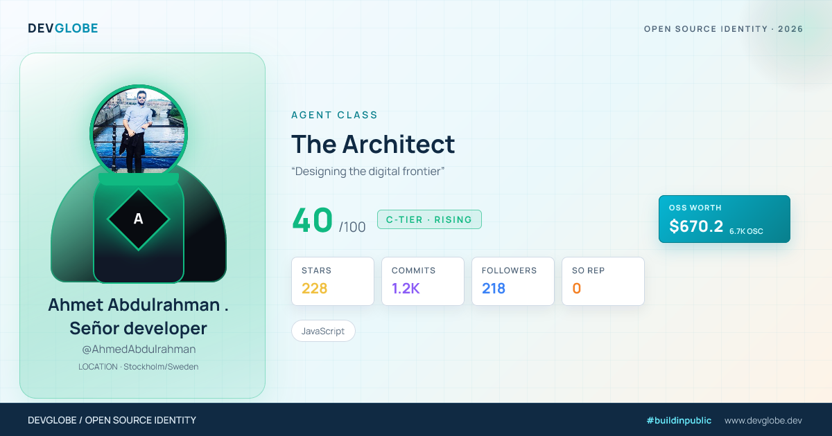 Developer card for @AhmedAbdulrahman