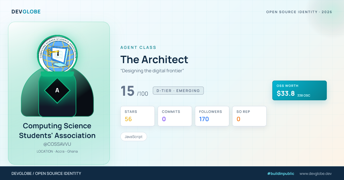 Developer card for @COSSAVVU