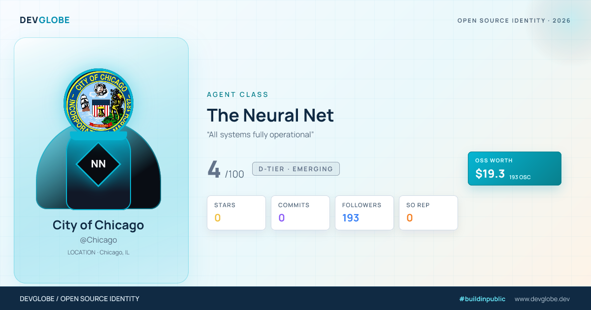 Developer card for @Chicago