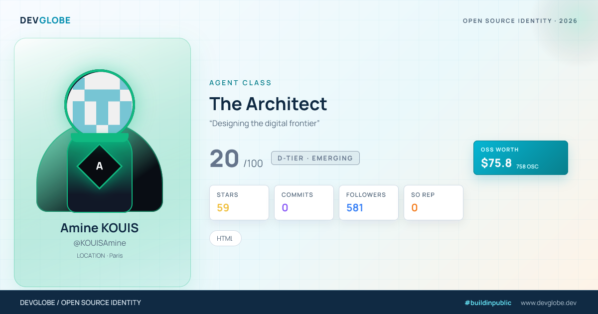 Developer card for @KOUISAmine