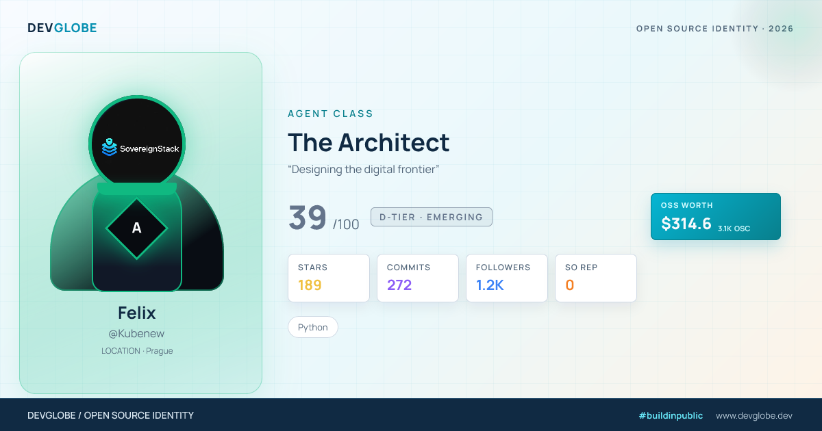 Developer card for @Kubenew