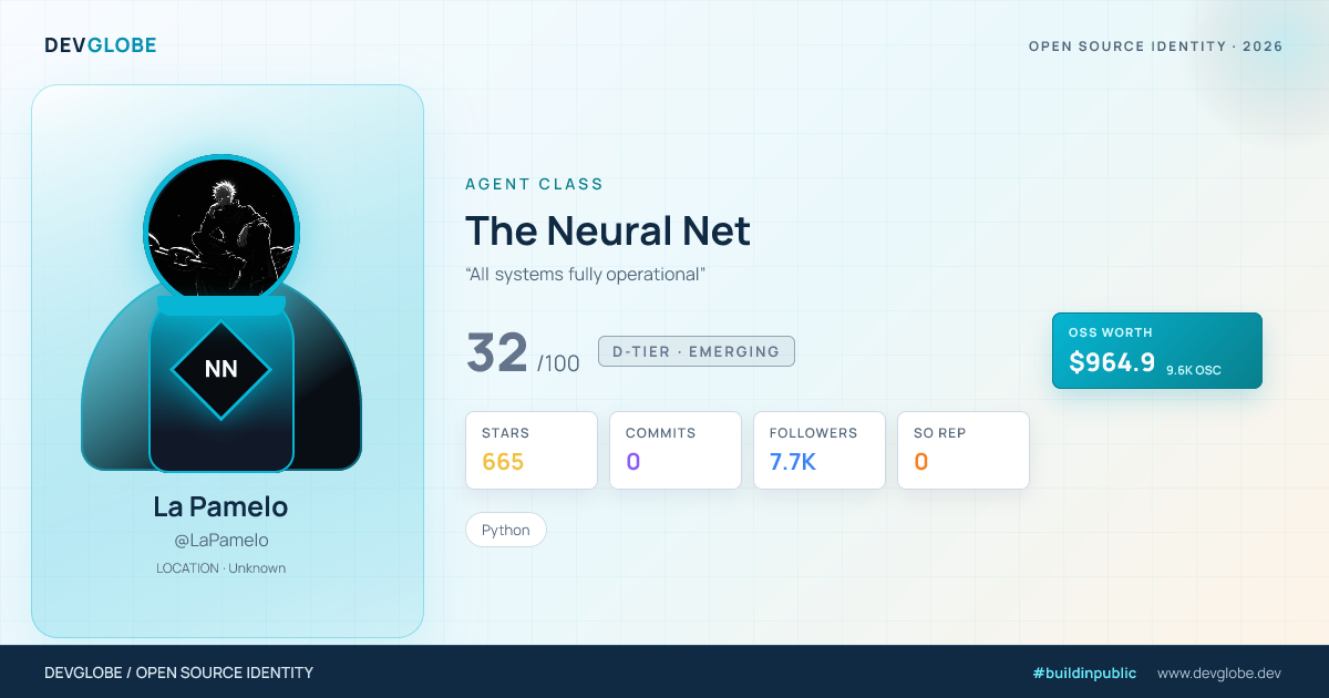 Developer card for @LaPamelo