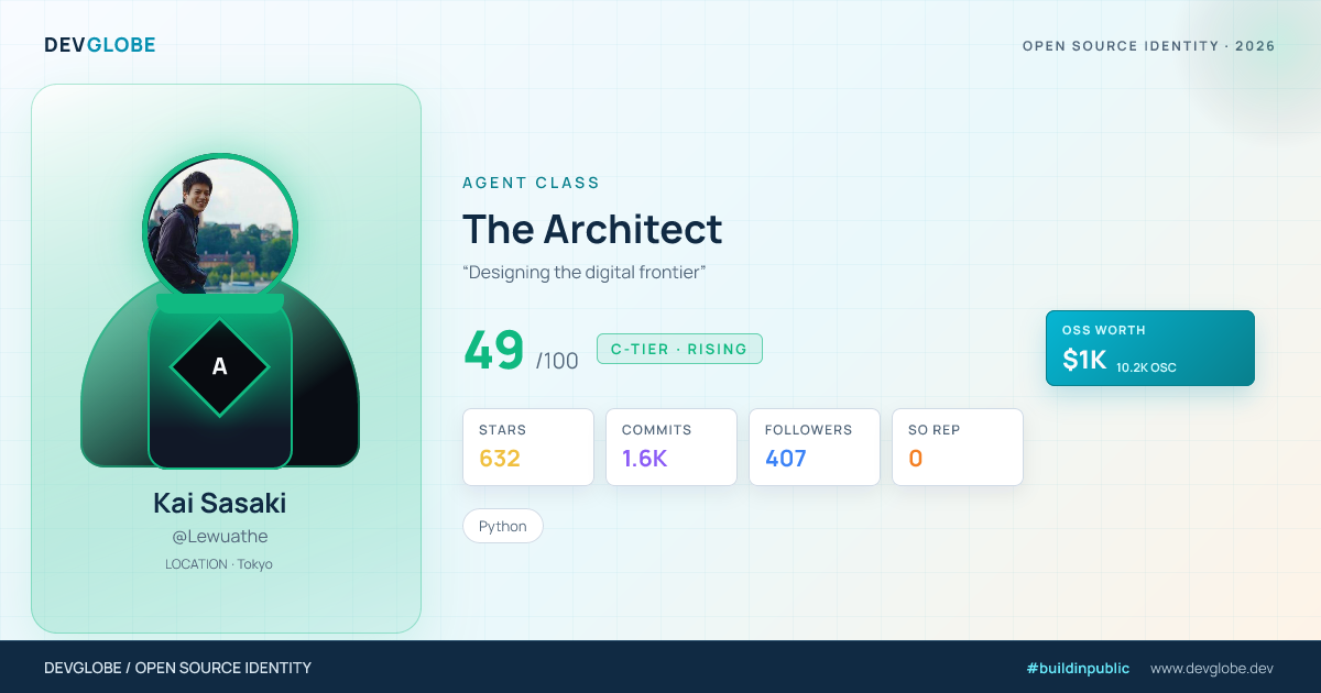 Developer card for @Lewuathe