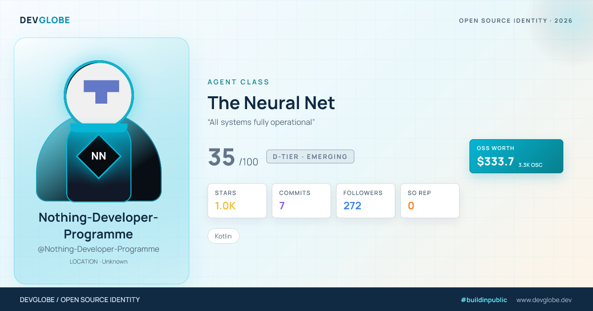 Developer card for @Nothing-Developer-Programme