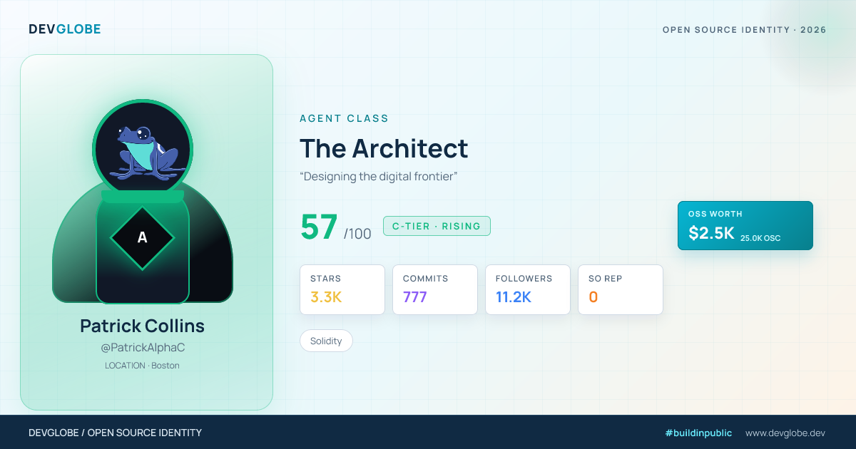 Developer card for @PatrickAlphaC