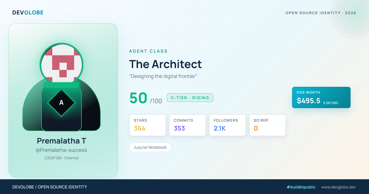 Developer card for @Premalatha-success