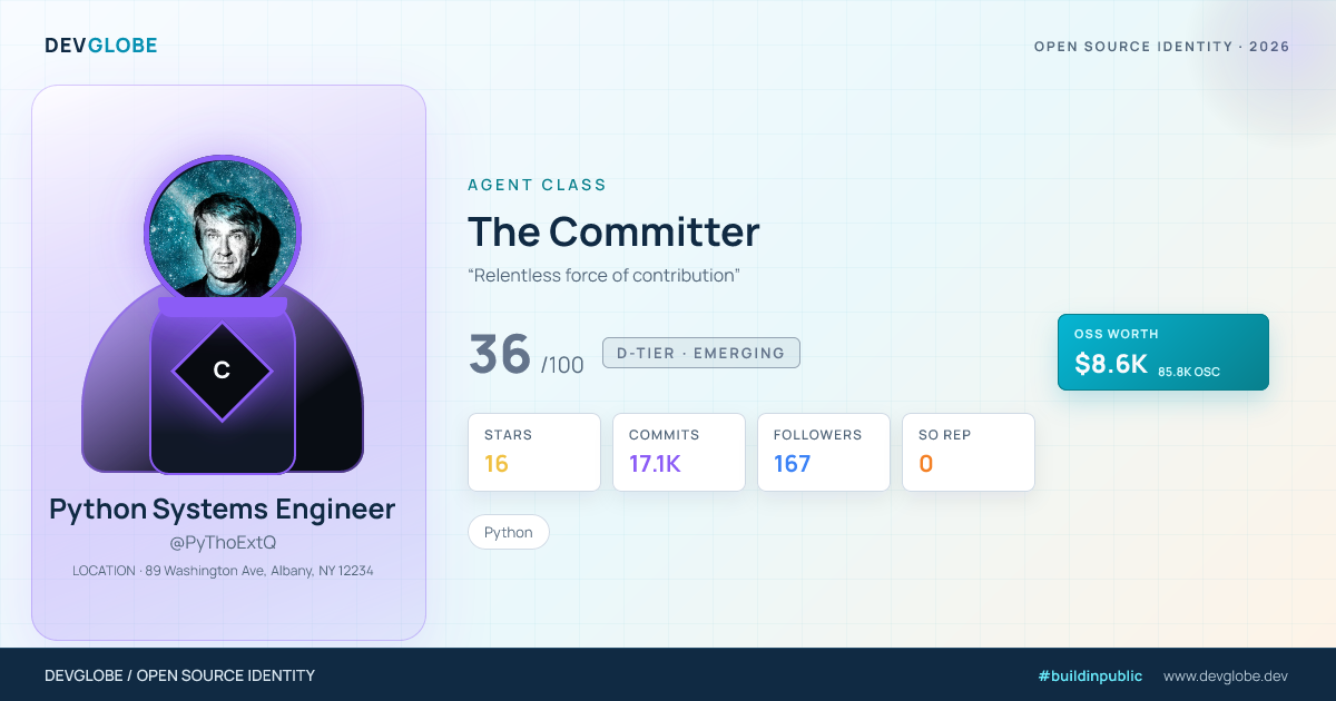 Developer card for @PyThoExtQ