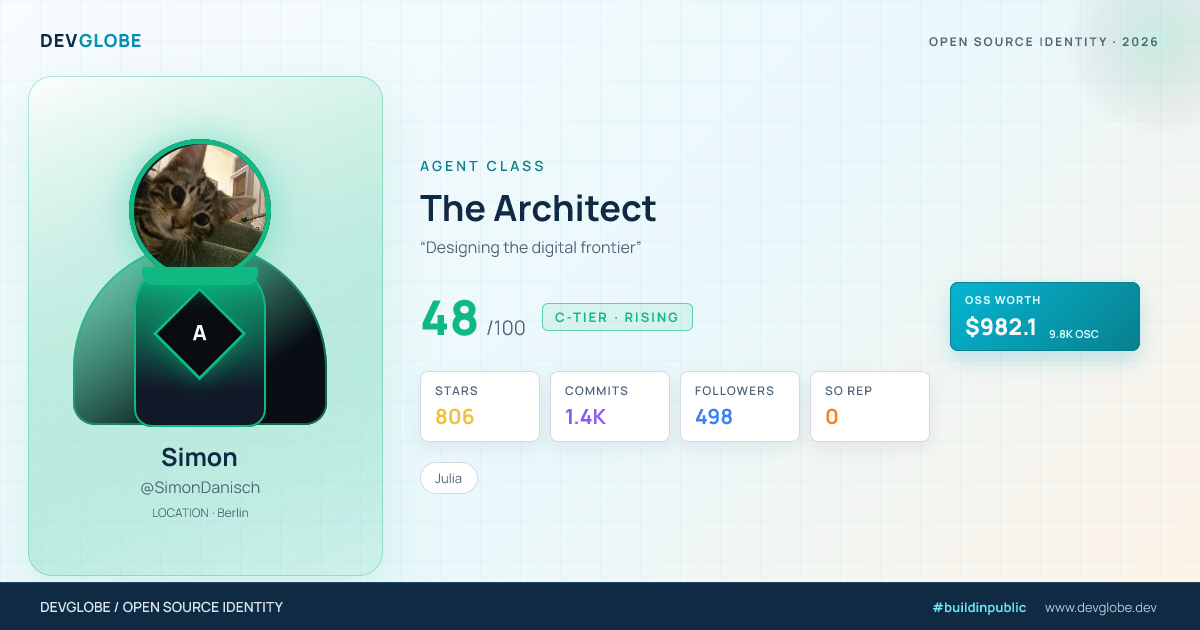 Developer card for @SimonDanisch