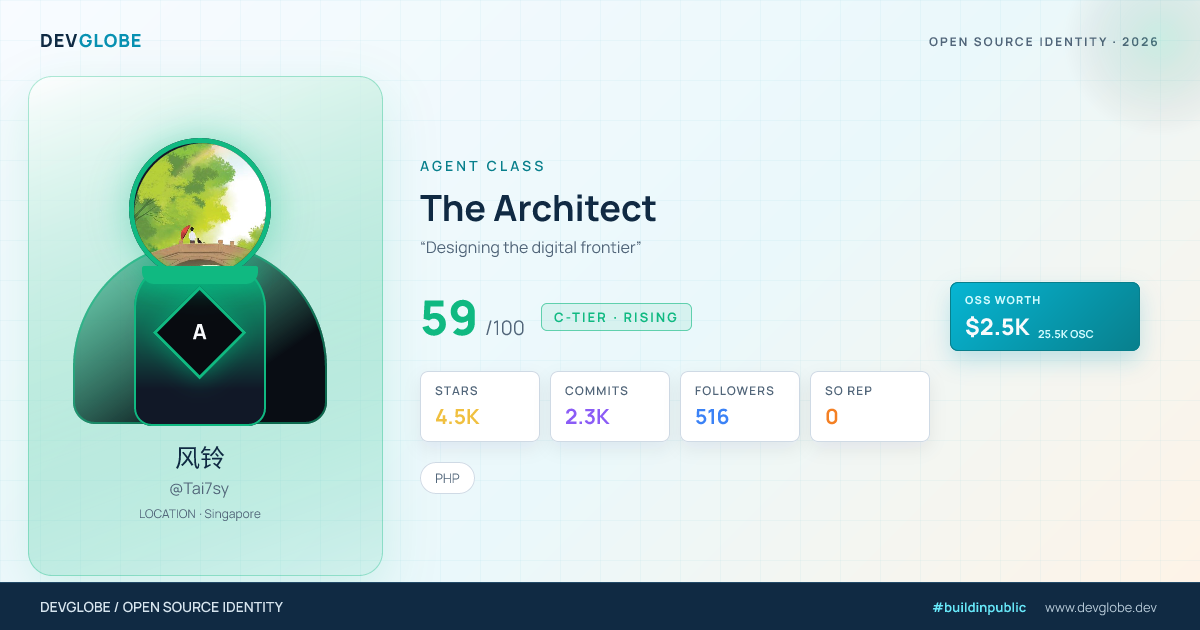 Developer card for @Tai7sy