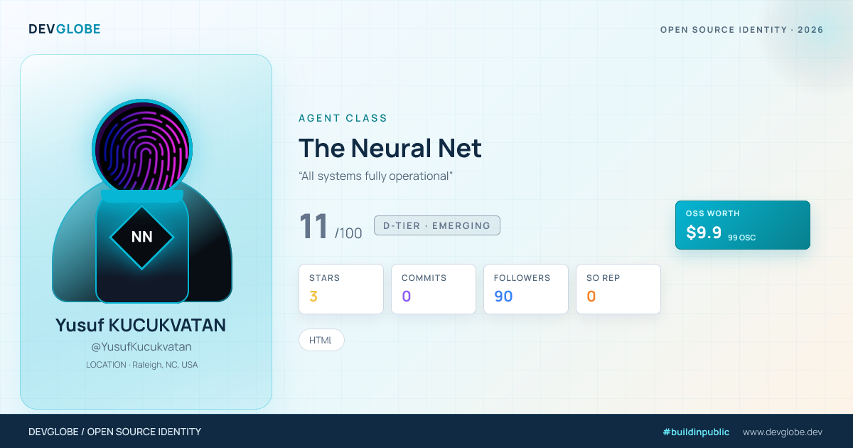 Developer card for @YusufKucukvatan