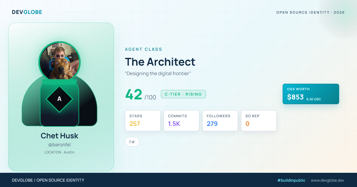 Developer card for @baronfel