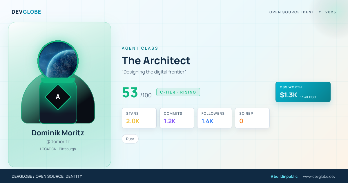 Developer card for @domoritz