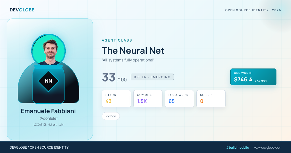 Developer card for @donlelef