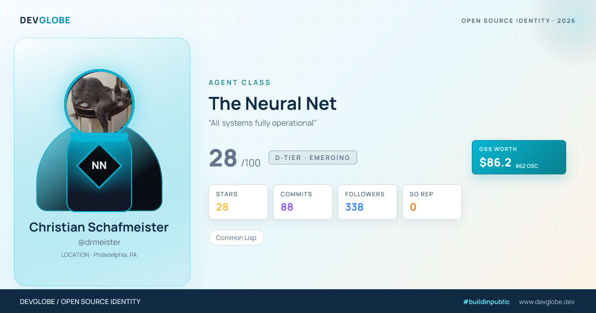 Developer card for @drmeister
