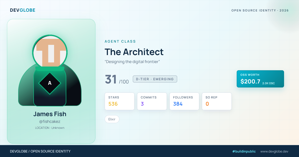 Developer card for @fishcakez