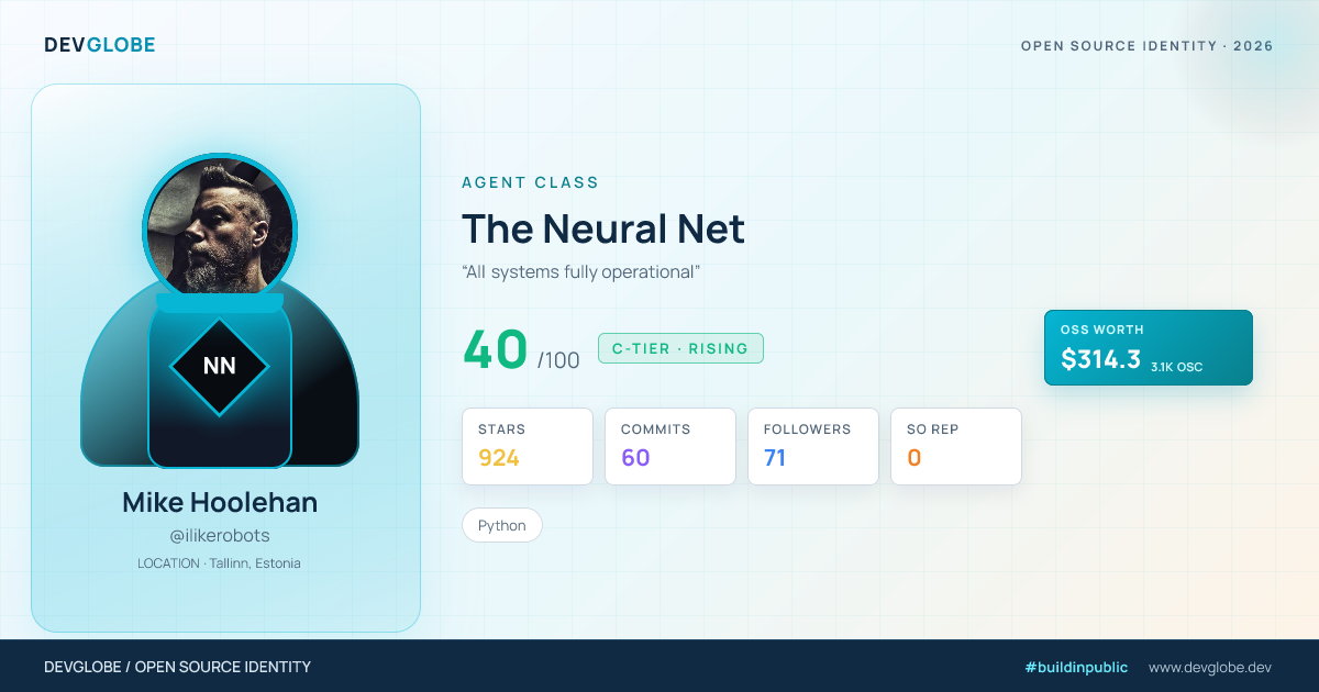 Developer card for @ilikerobots