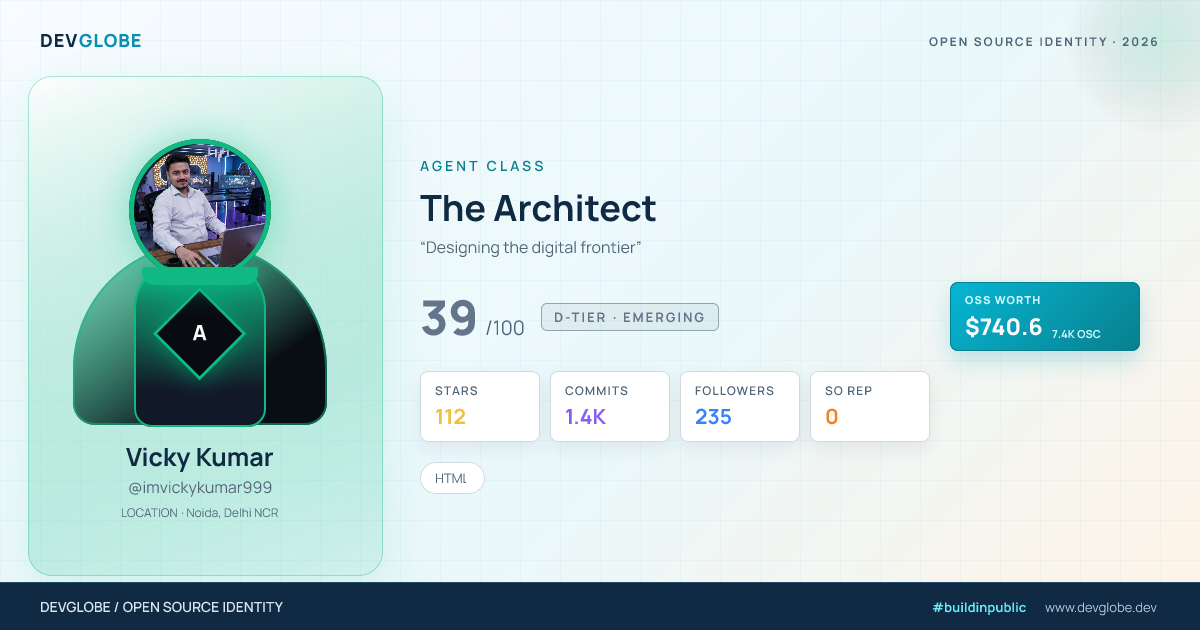 Developer card for @imvickykumar999