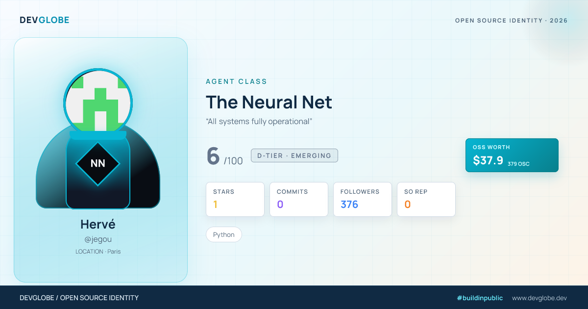 Developer card for @jegou