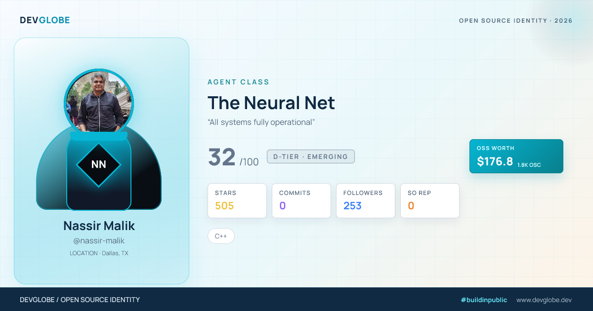 Developer card for @nassir-malik
