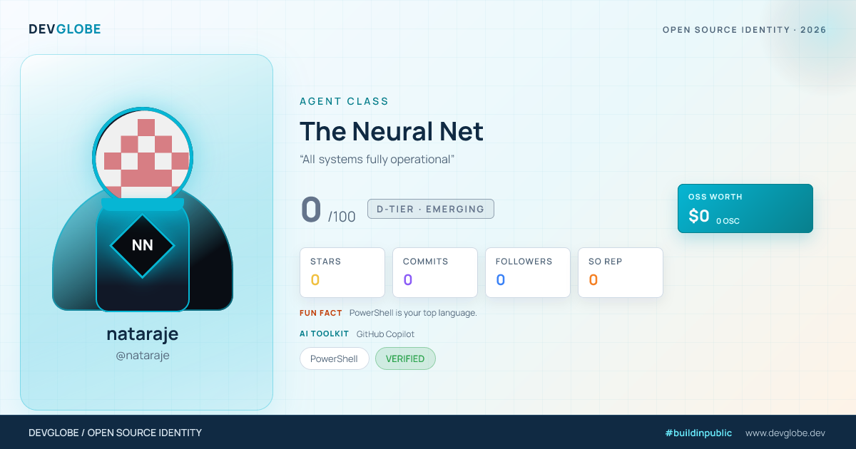 Developer card for @nataraje