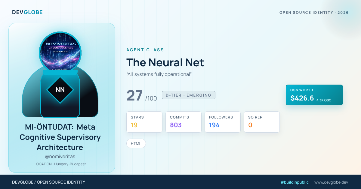 Developer card for @nomiveritas