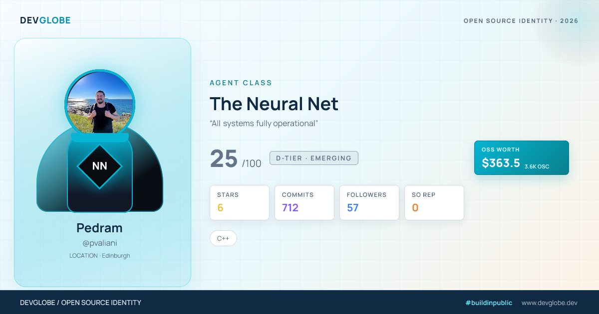 Developer card for @pvaliani