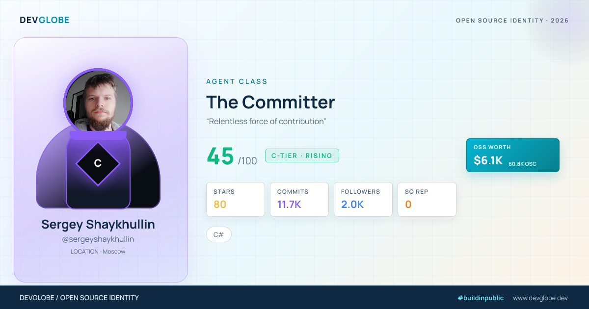 Developer card for @sergeyshaykhullin
