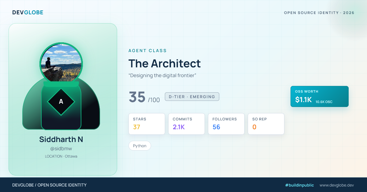 Developer card for @sidbmw