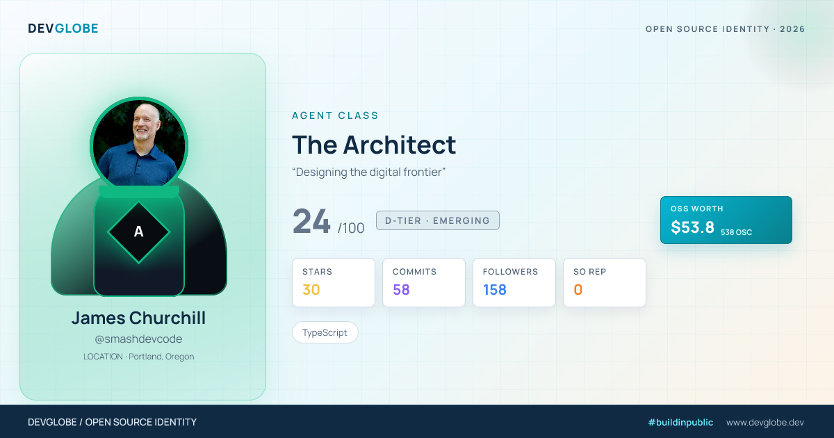 Developer card for @smashdevcode